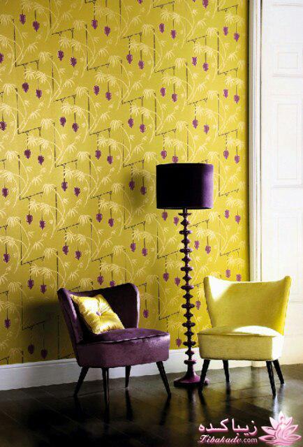 دکوراسیون رنگ زرد و بنفش 